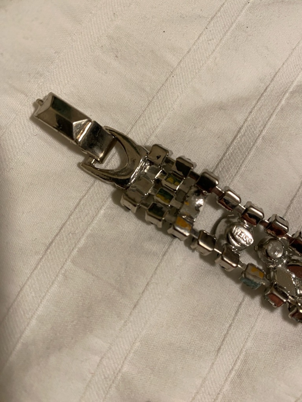 Vintage Blue Rhinestone Bracelet - Picture 9 of 10